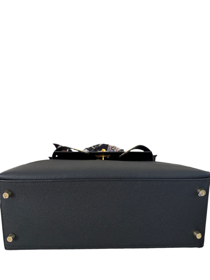 Kelly 28 in pelle Epsom nera