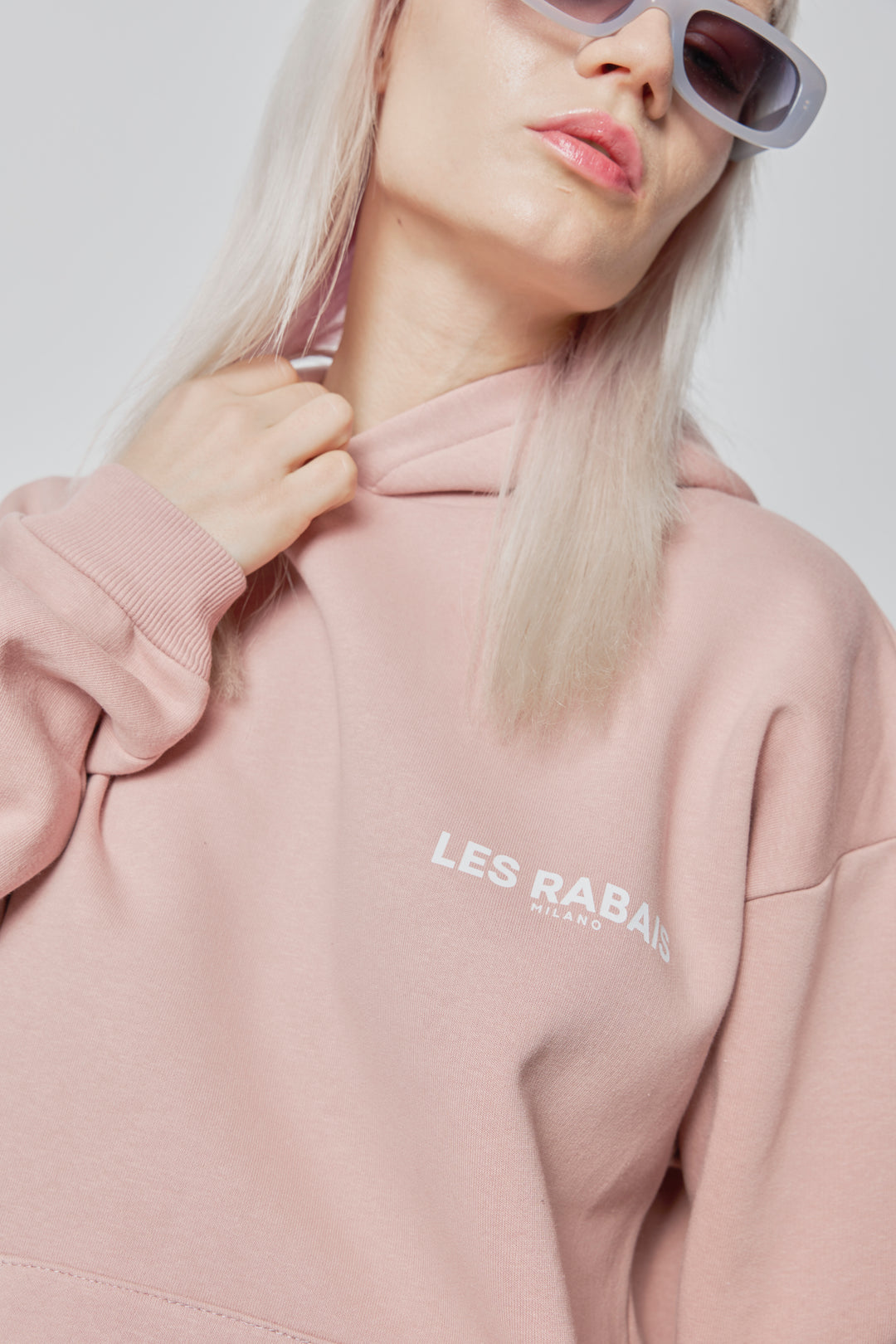 Les Rabais Milano Felpa con logo lato cuore rosa