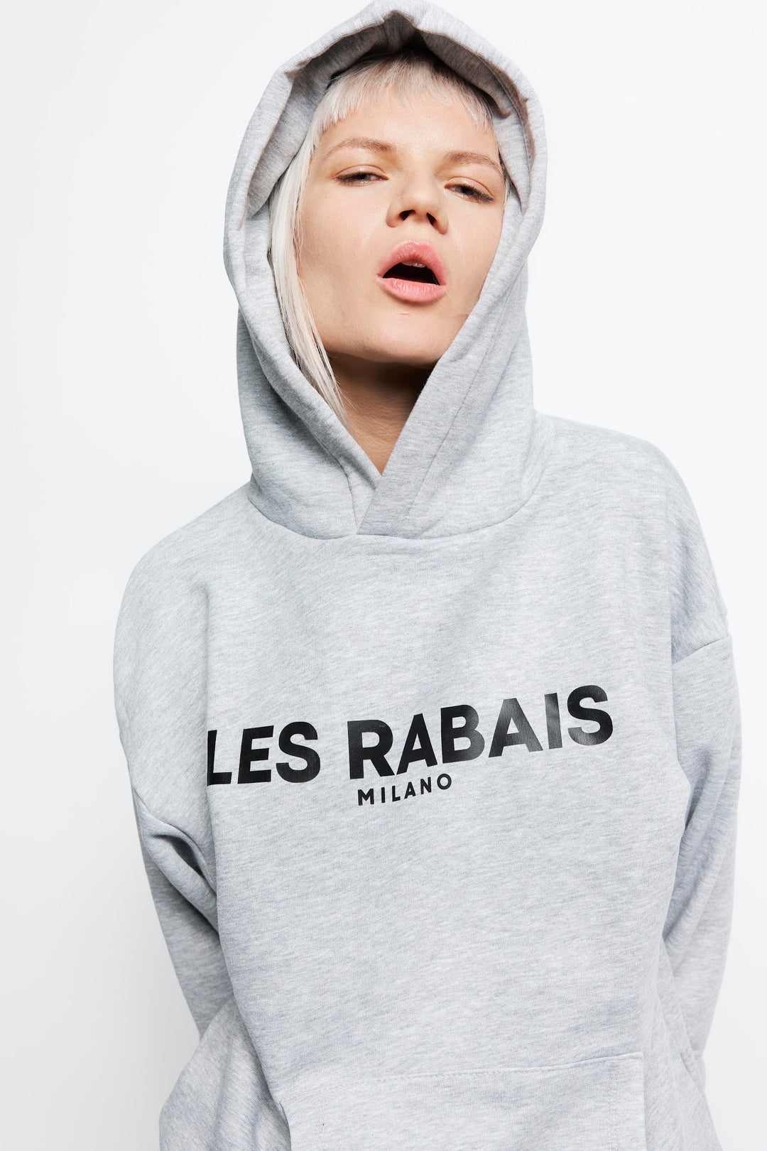 Les Rabais Milano Felpa big logo grey