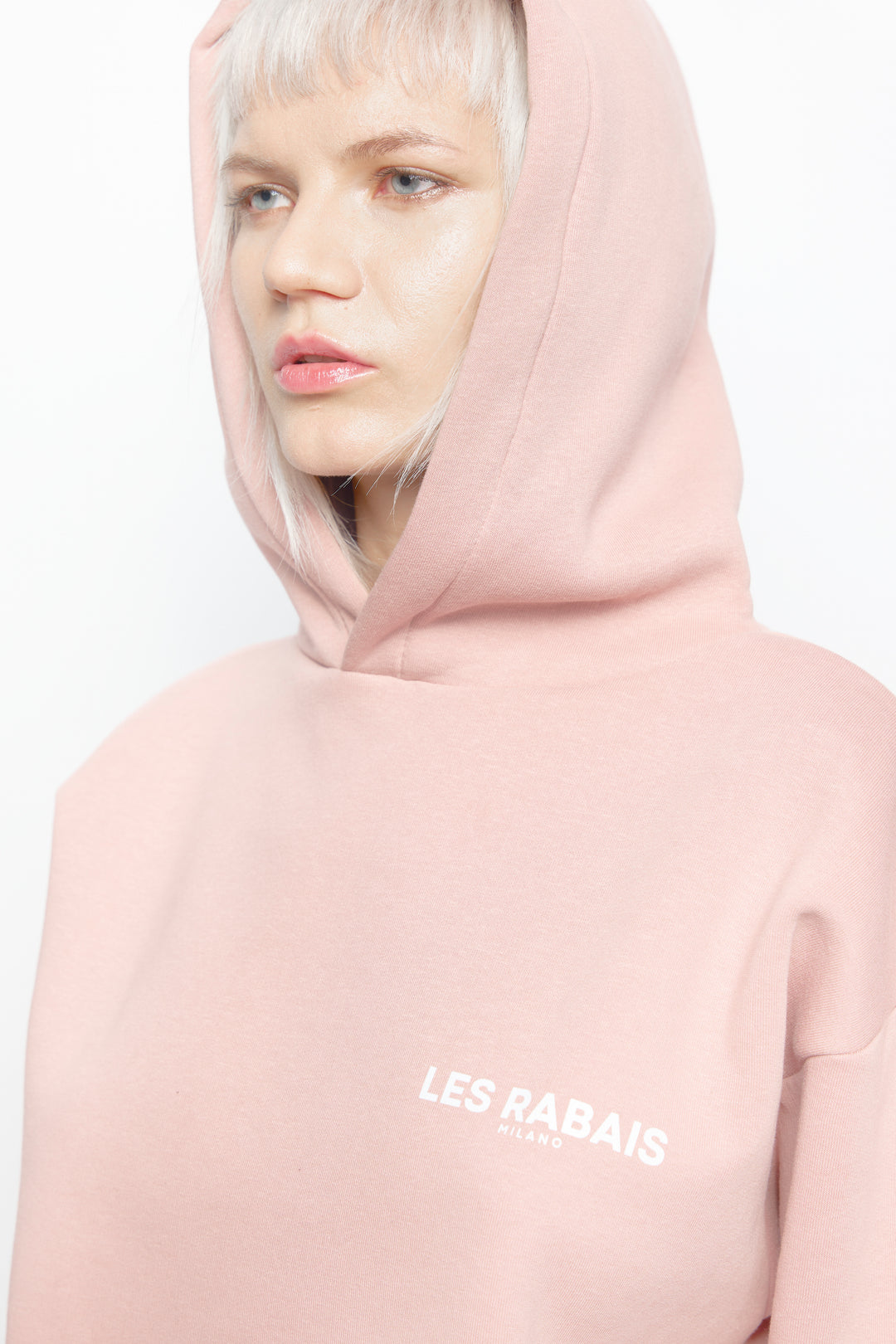 Les Rabais Milano Felpa con logo lato cuore rosa