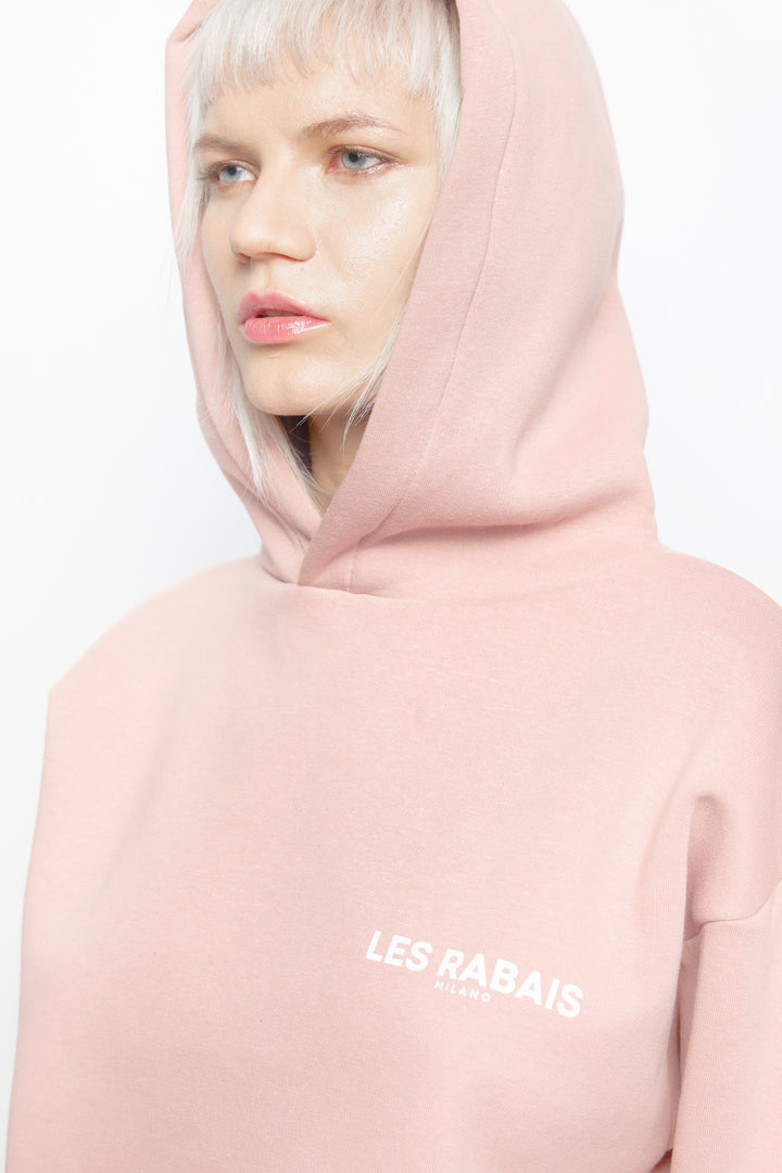 Les Rabais Milano Felpa con logo lato cuore rosa