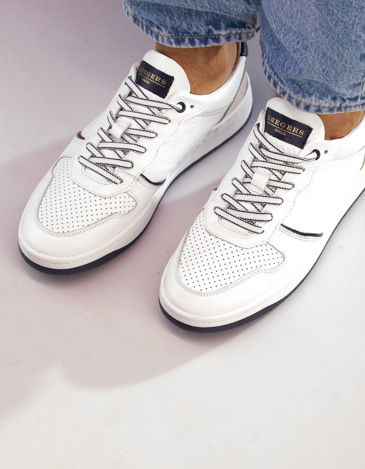 Gregers – Clay Leather White Blue