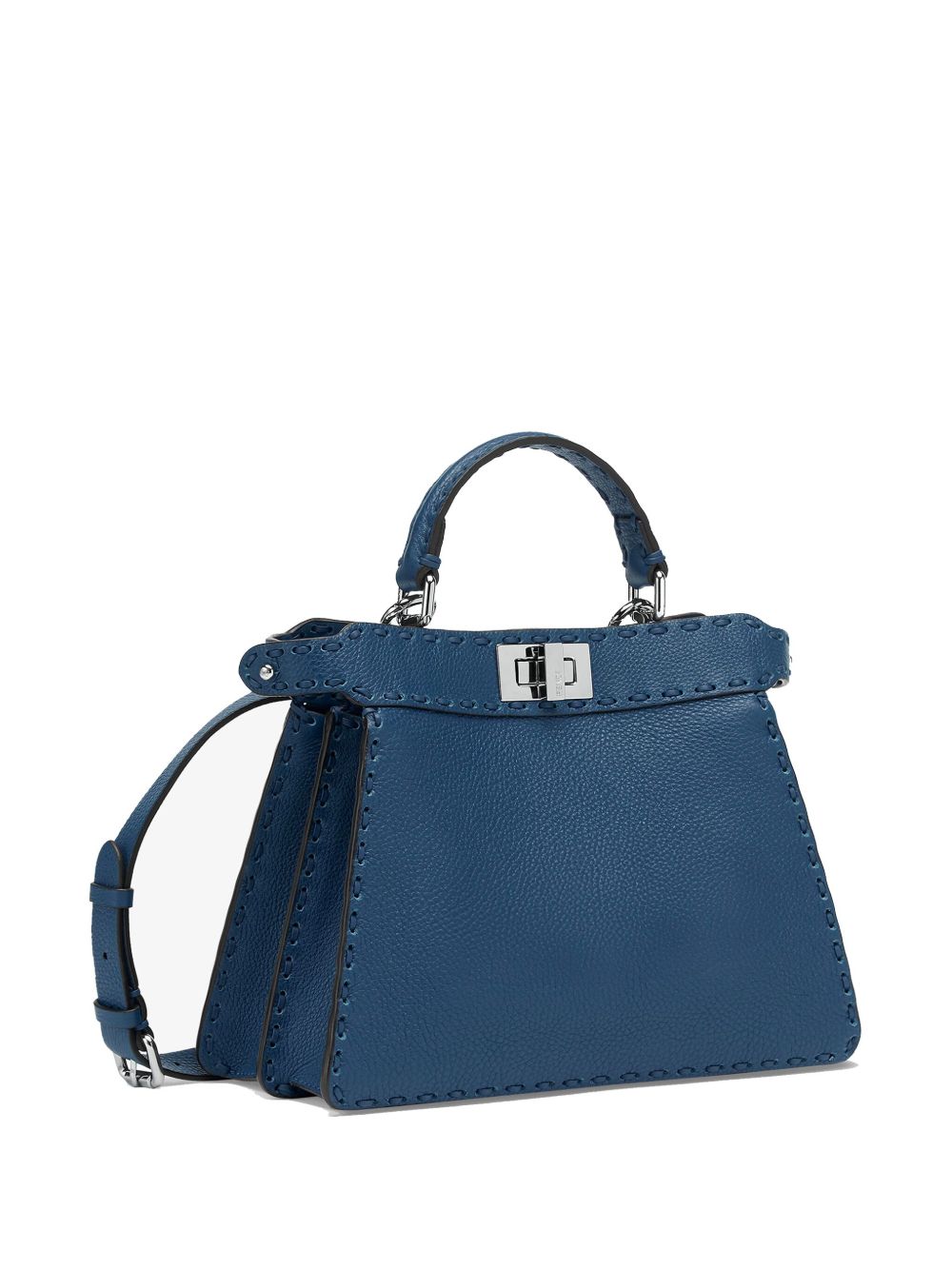 Fendi  Peekaboo ISeeU Medium Selleria
Borsa in Selleria blu cobalto con 722 impunture fatte a mano
