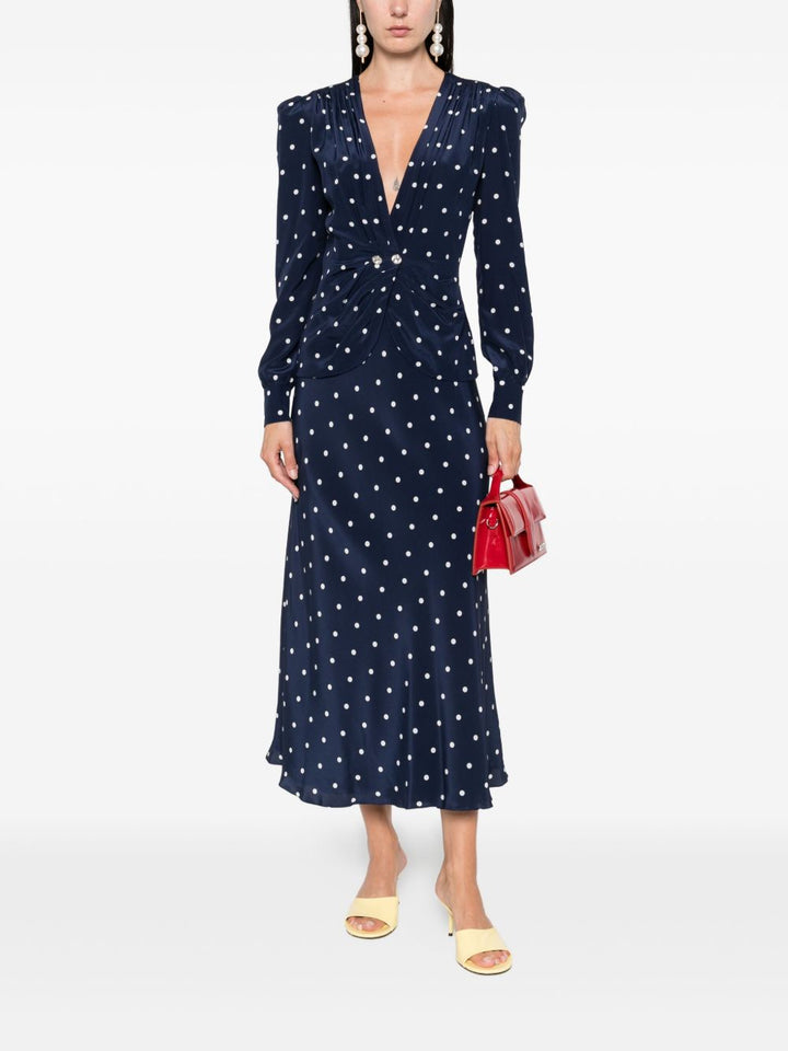 Alessandra Rich Abito midi a pois