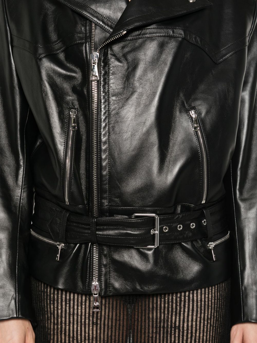 Alessandra Rich Giacca biker in pelle