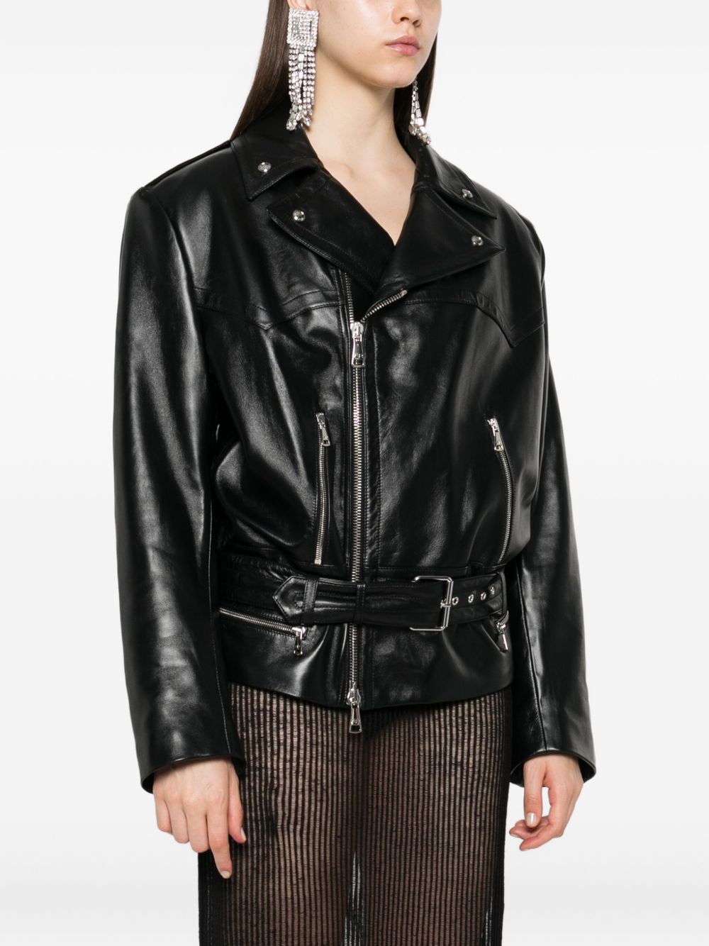 Alessandra Rich Giacca biker in pelle