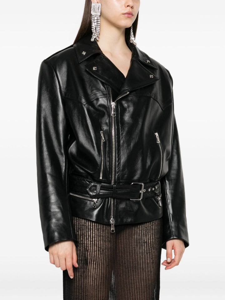Alessandra Rich Giacca biker in pelle