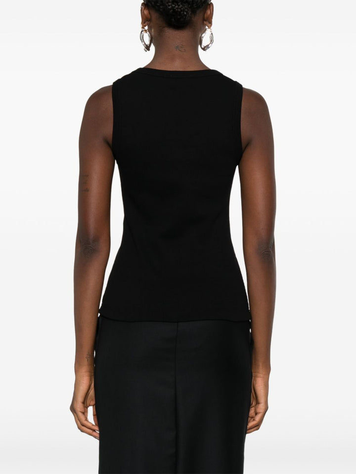 Alexander McQueen Canotta nera con placca logo