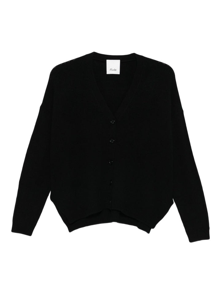 Allude

Black cashmere sweater with V-neck