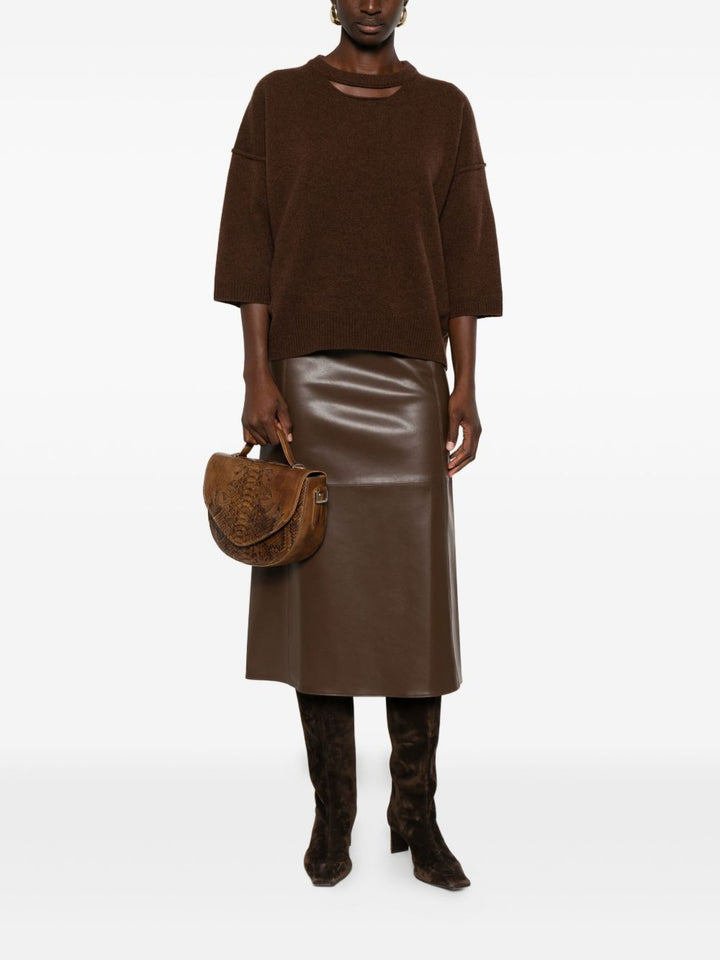 Allude Maglione a righe marroni