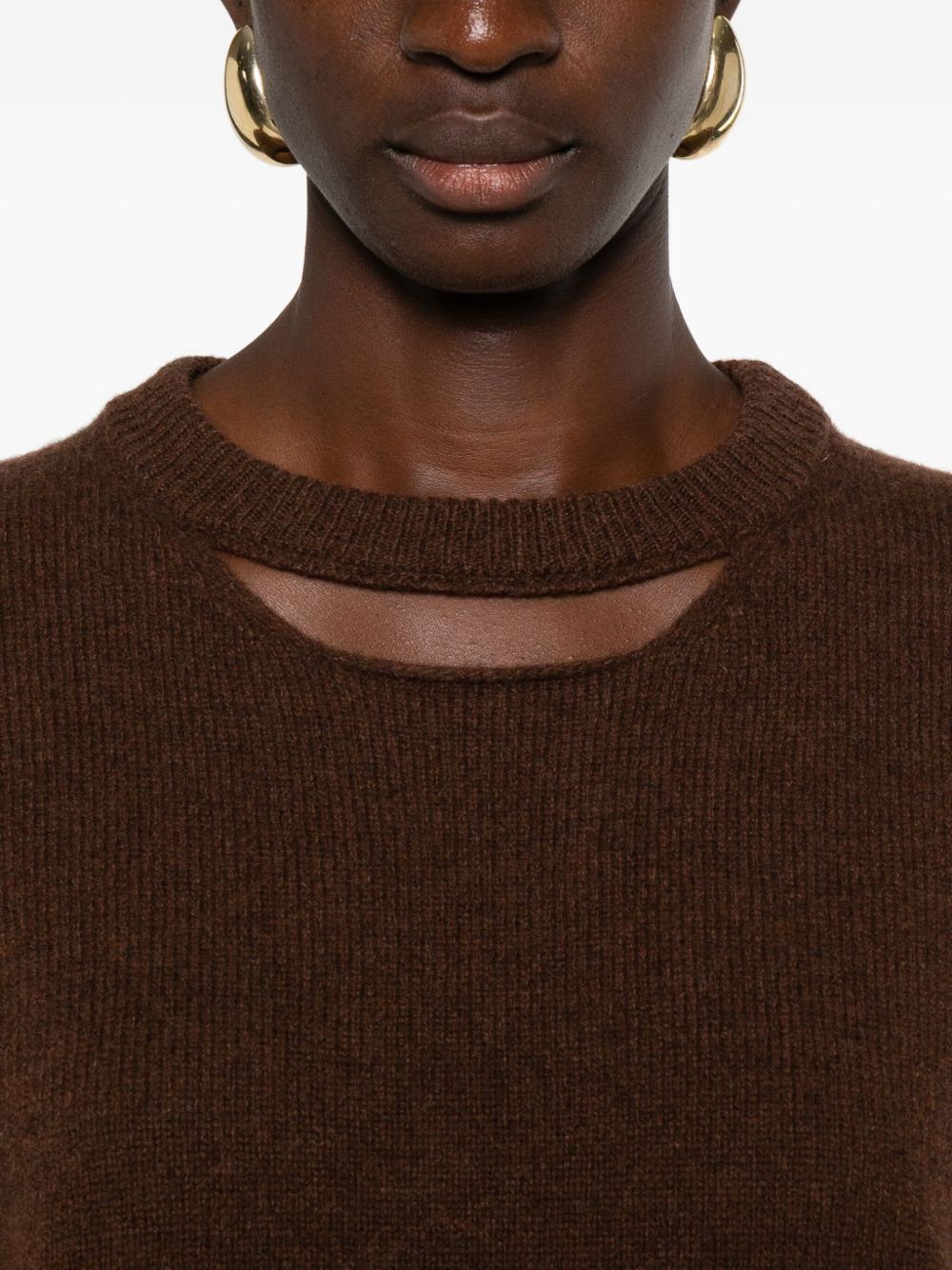 Allude Maglione a righe marroni