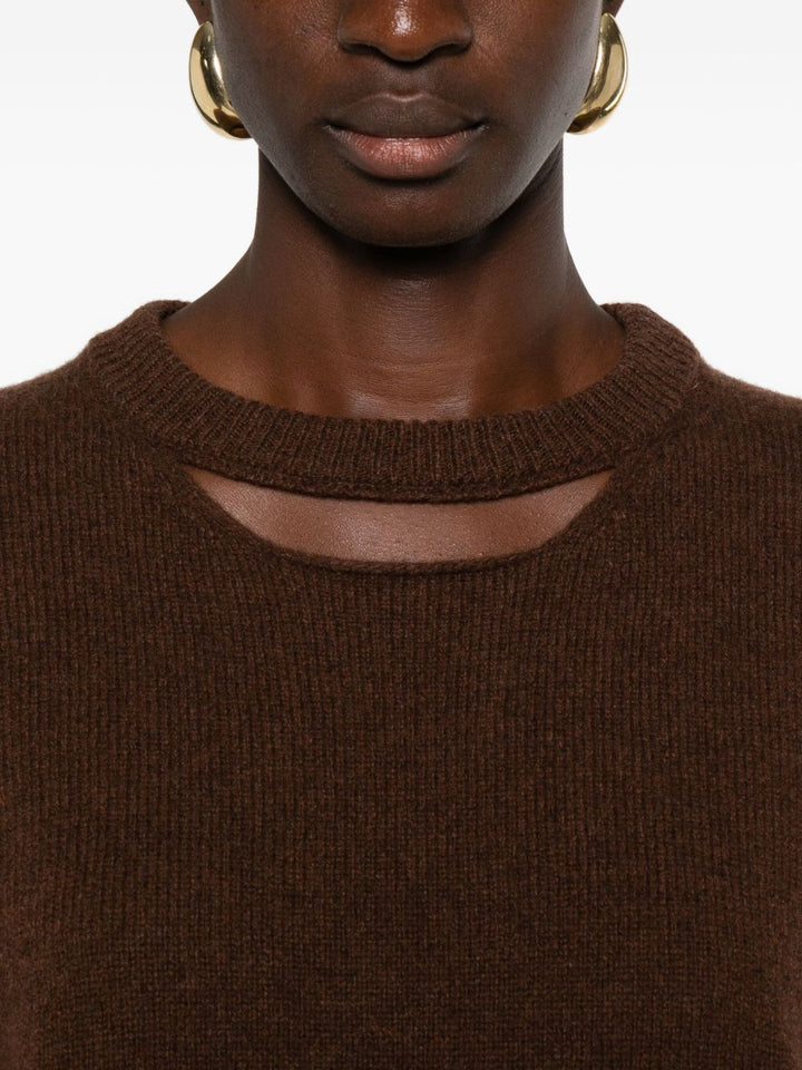 Allude Maglione a righe marroni