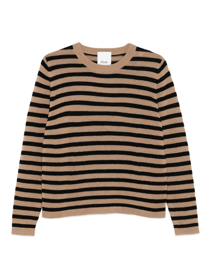 Allude Maglione a righe marroni