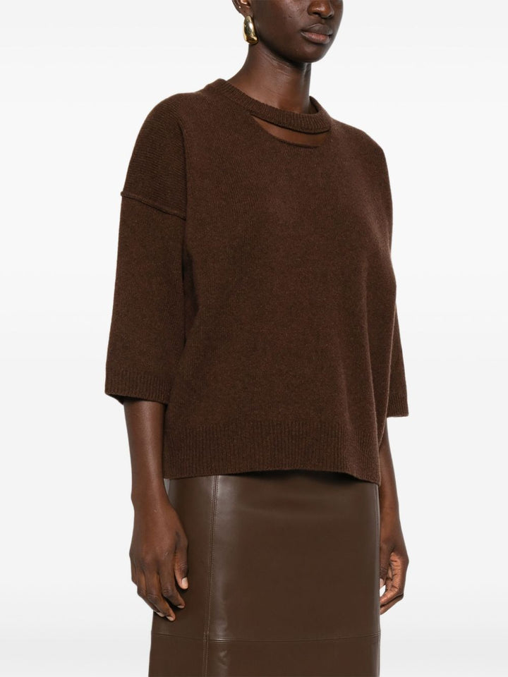 Allude Maglione a righe marroni