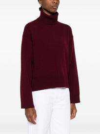 Allude Maglione bordeaux con collo alto