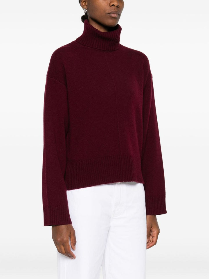 Allude Maglione bordeaux con collo alto