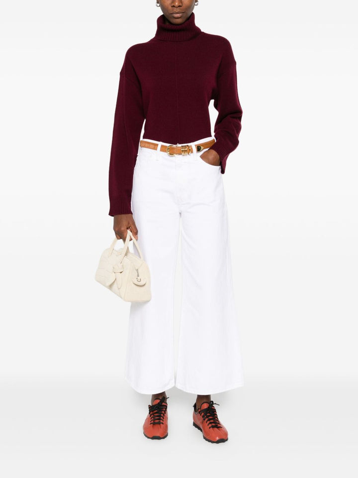 Allude Maglione bordeaux con collo alto