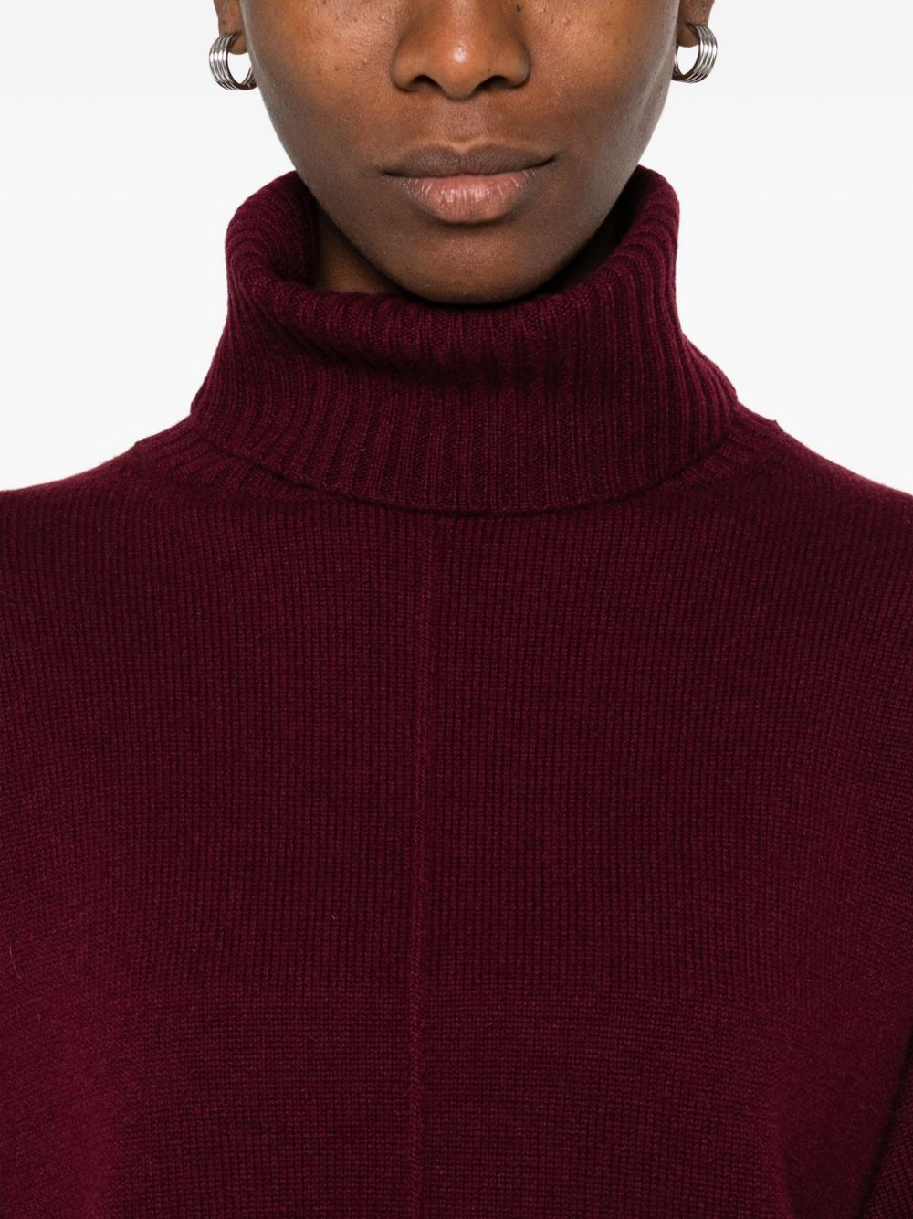 Allude Maglione bordeaux con collo alto