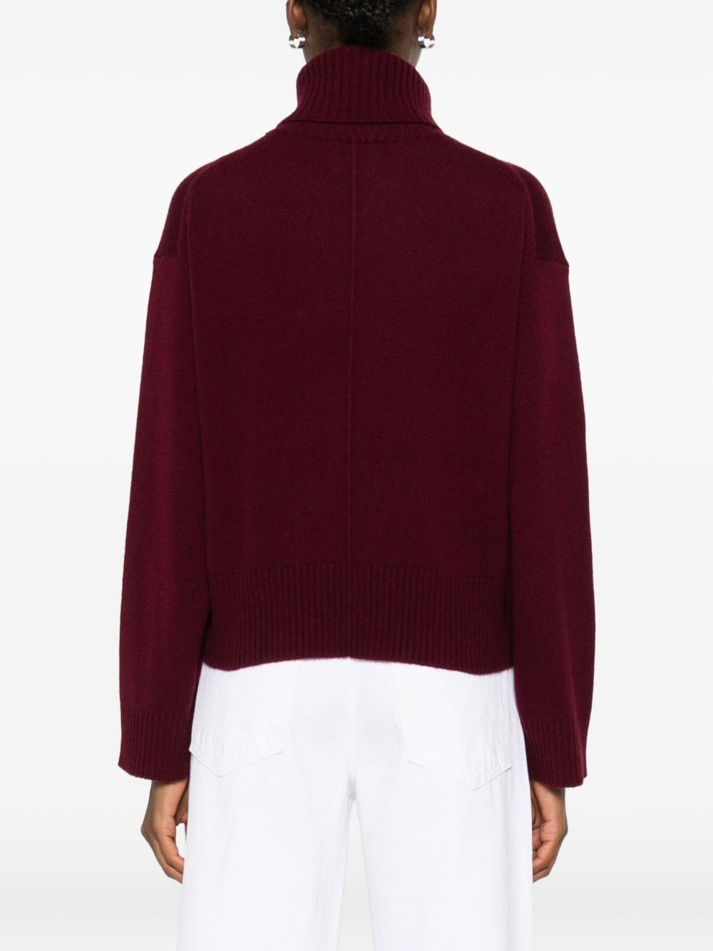 Allude Maglione bordeaux con collo alto