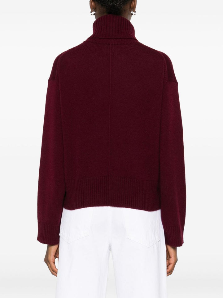 Allude Maglione bordeaux con collo alto