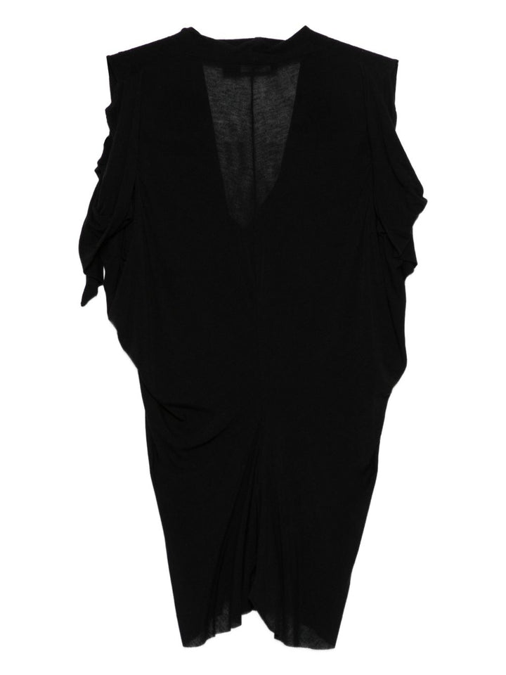 Amen Top nero con scollo a V e spalline scoperte