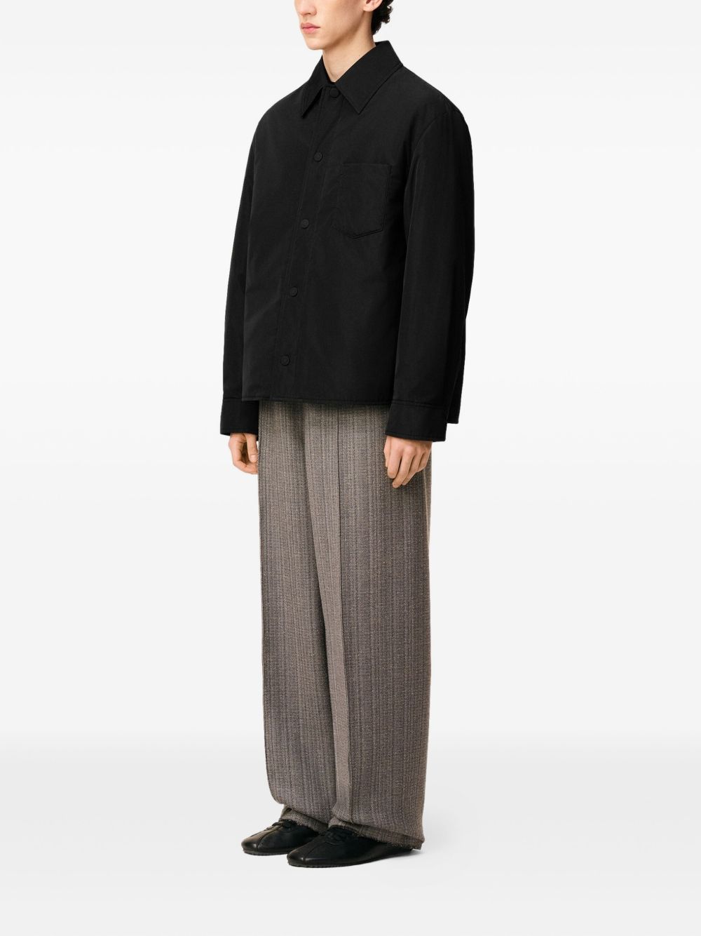 AMI Paris Overshirt imbottita in taffetà nero