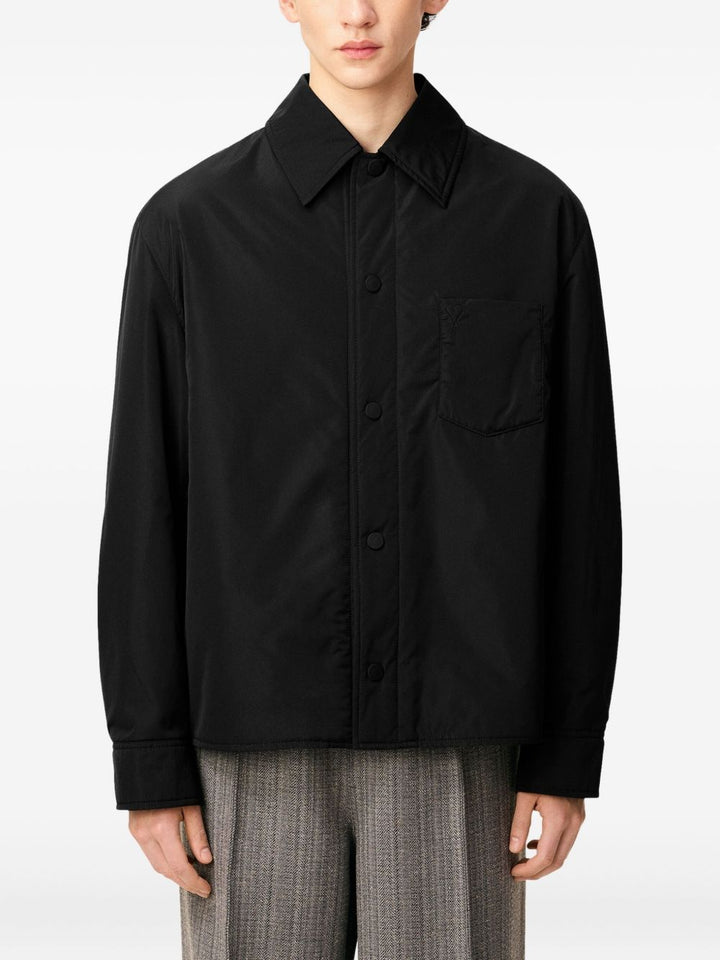 AMI Paris Overshirt imbottita in taffetà nero