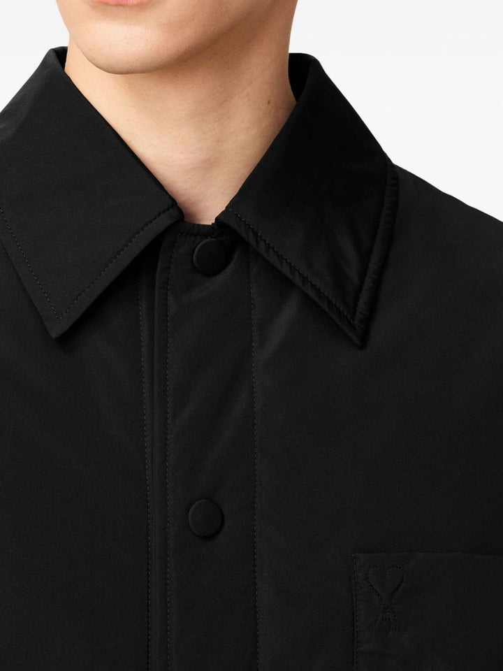 AMI Paris Overshirt imbottita in taffetà nero