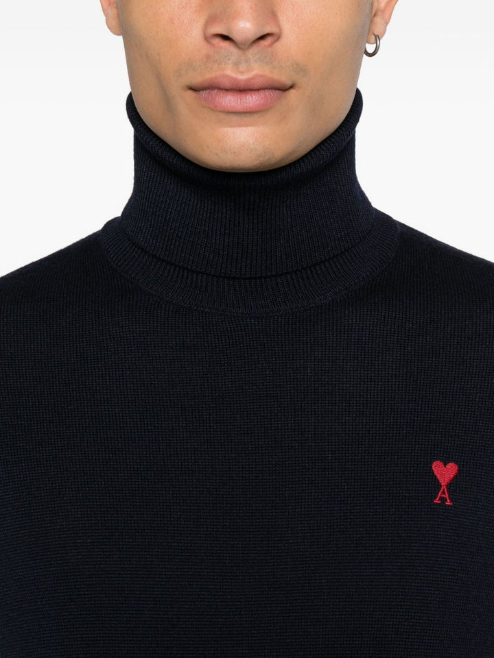 AMI Paris
Maglione a collo alto con ricamo a cuore