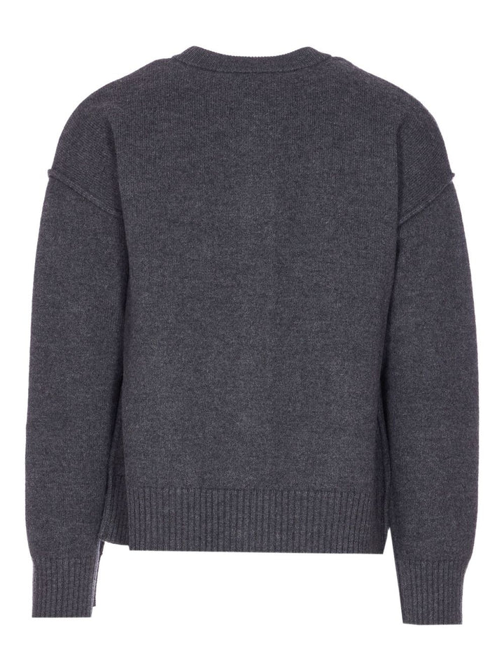 Ami Paris
Cardigan grigio in lana Ami De Coeur