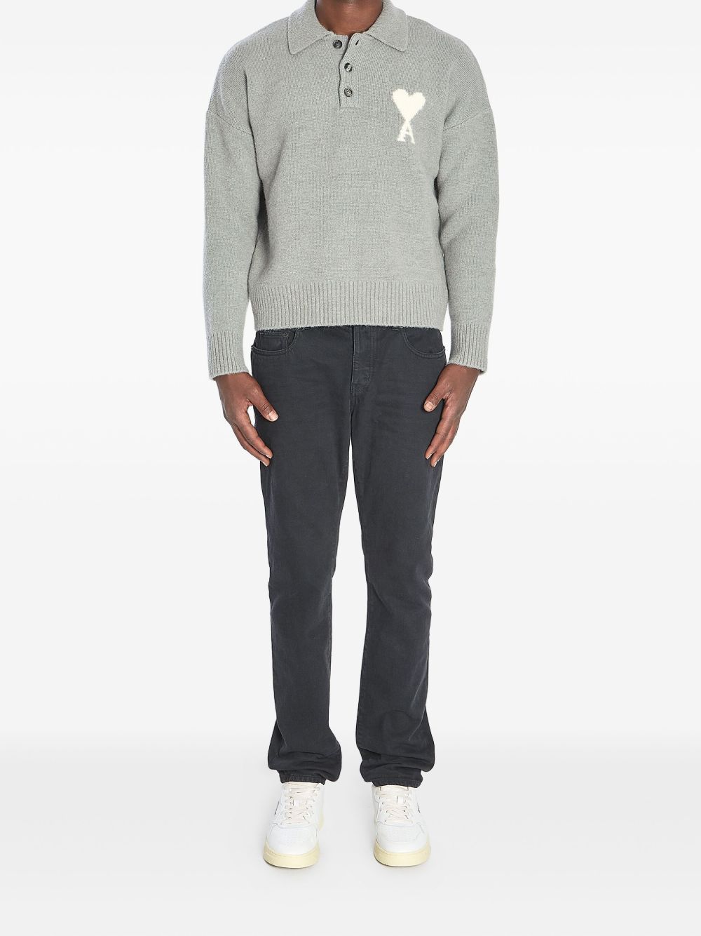 AMI Paris Polo Ami de Coeur con intarsi