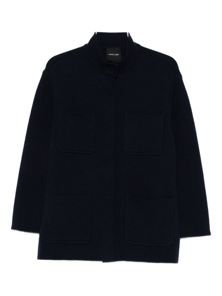 Anneclaire Giacca quattro tasche a collo alto blu