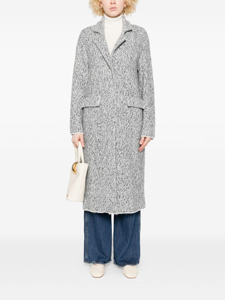 Anneclaire Cappotto in tweed bianco maculato