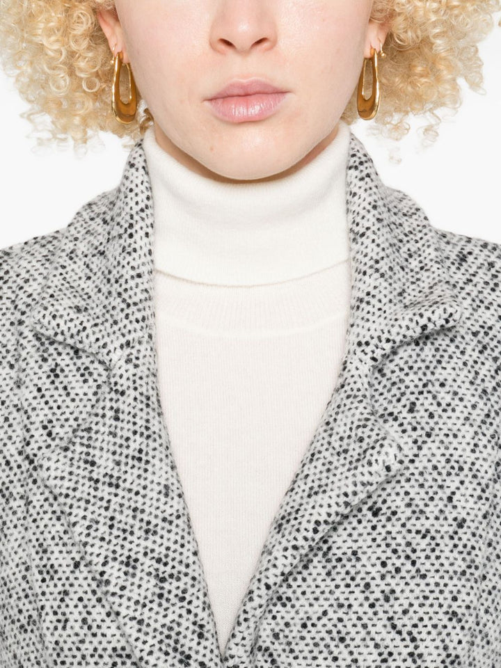 Anneclaire Cappotto in tweed bianco maculato
