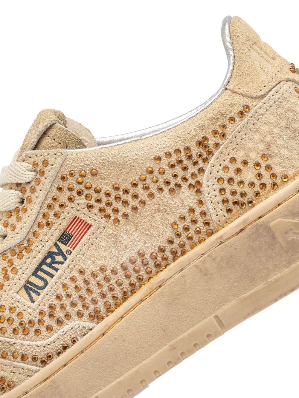 Autry Sneakers basse Medalist in suede con strass