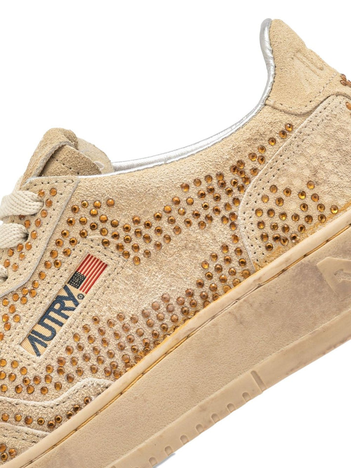 Autry Sneakers basse Medalist in suede con strass