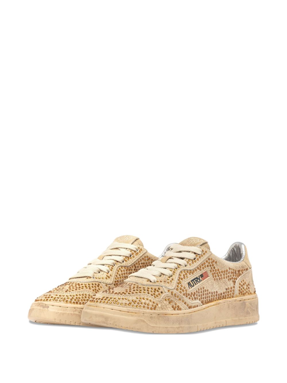 Autry Sneakers basse Medalist in suede con strass