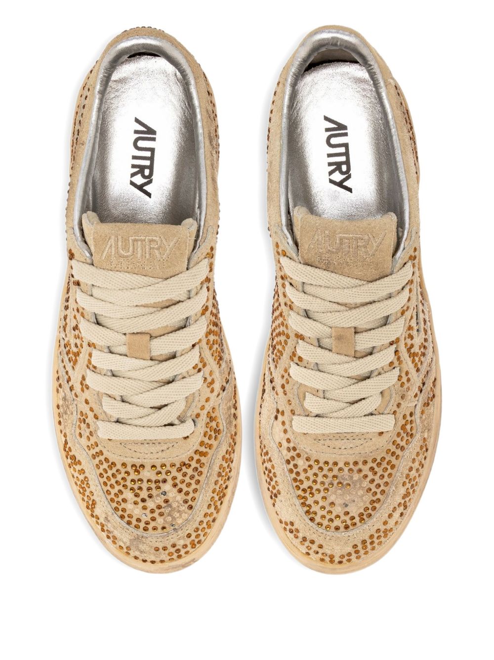 Autry Sneakers basse Medalist in suede con strass