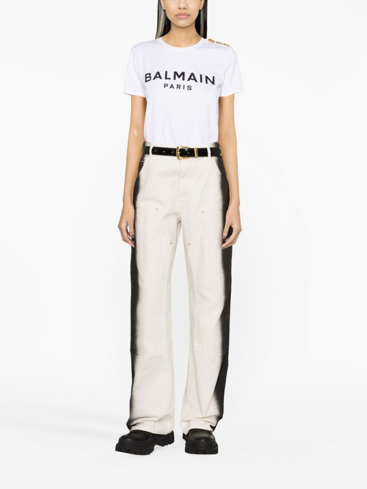 BalmainT-shirt bianca con stampa Balmain Paris