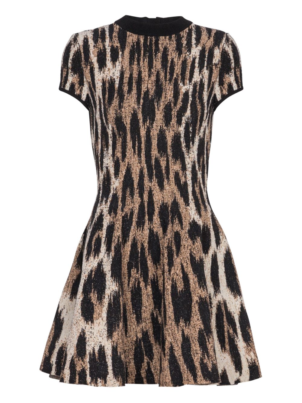 Balmain
Abito svasato in maglia jacquard motivo leopardo