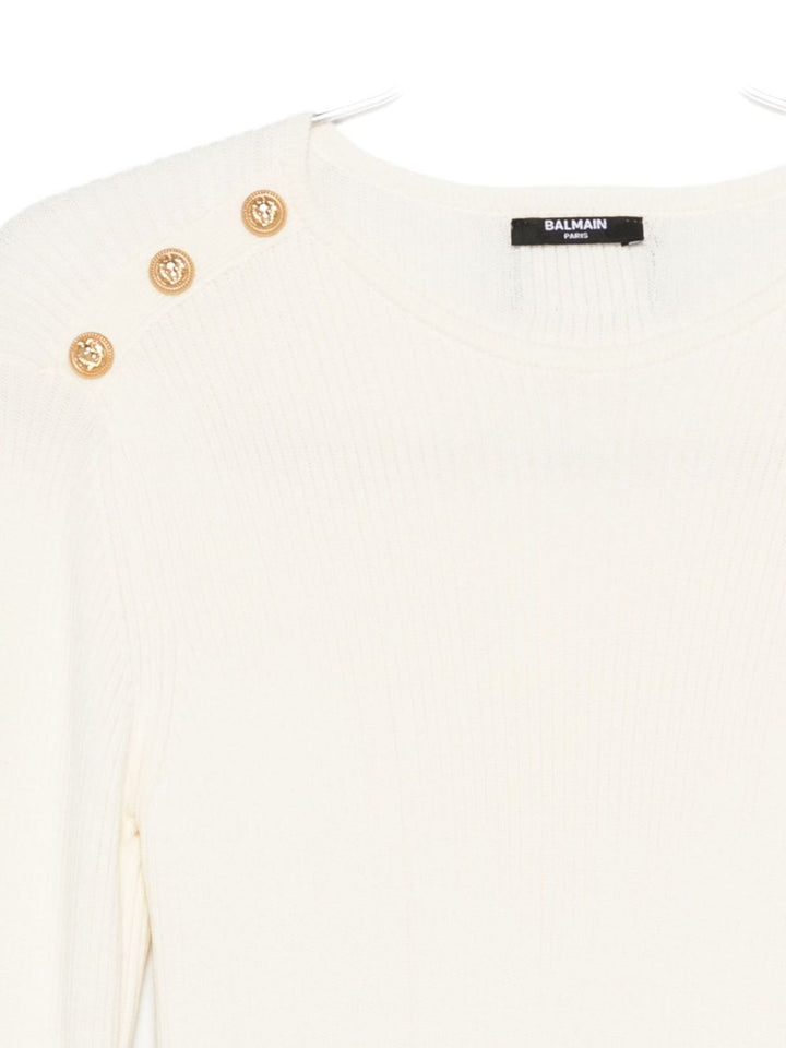 Balmain Kids Abito con maniche a campana e bottoni