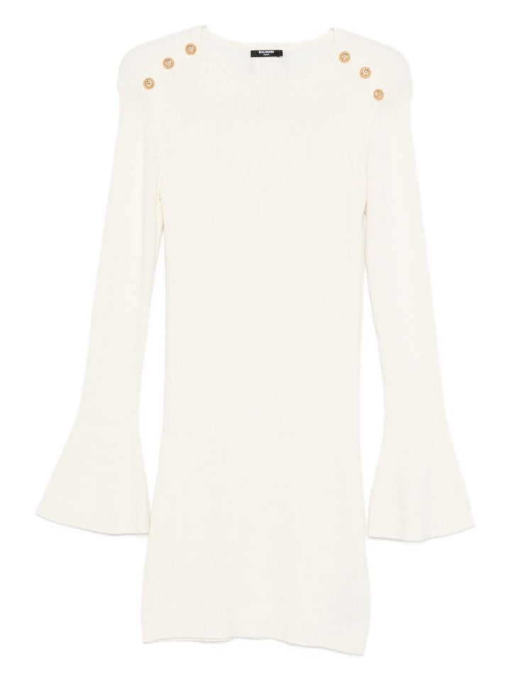 Balmain Kids Abito con maniche a campana e bottoni