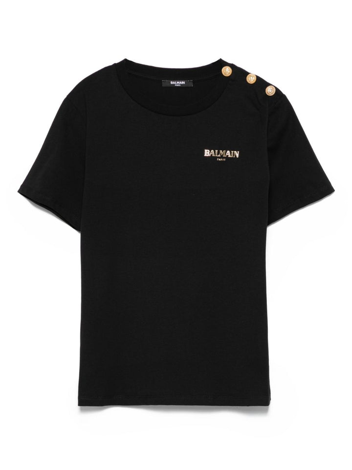 Balmain Kids
T-shirt con bottoni e stampa logo