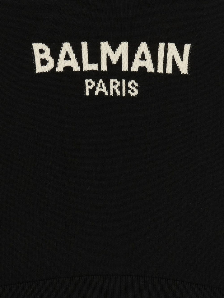 Balmain Kids Maglione con logo intarsiato
