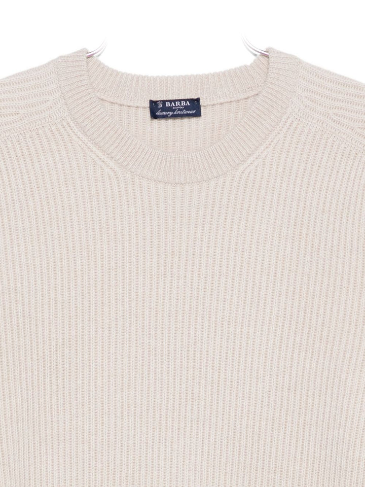 BARBA Maglione beige girocollo manica lunga