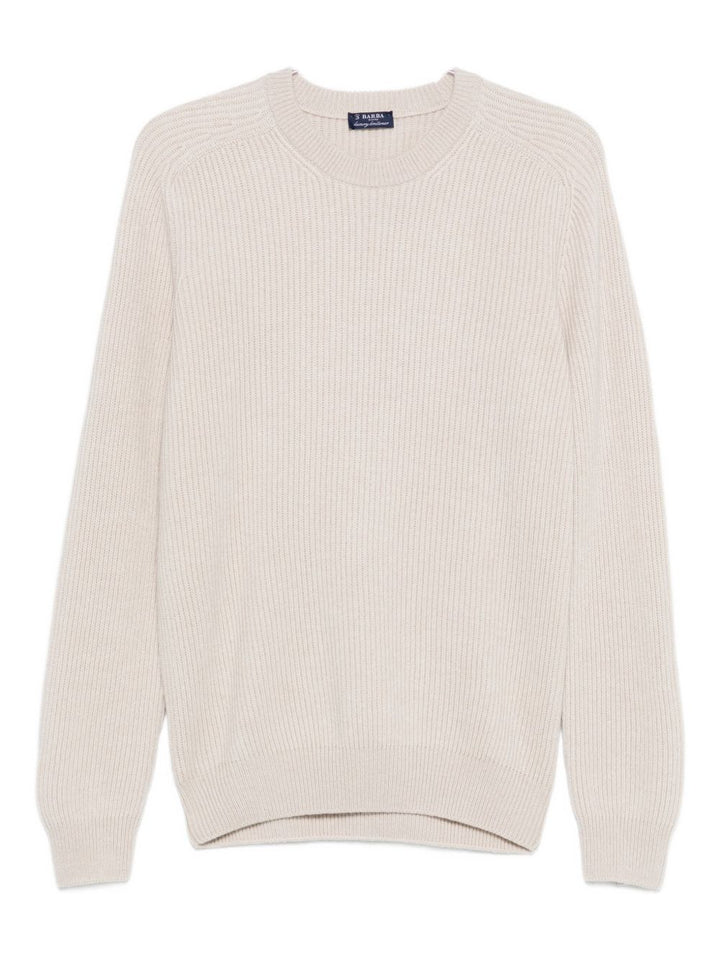 BARBA Maglione beige girocollo manica lunga