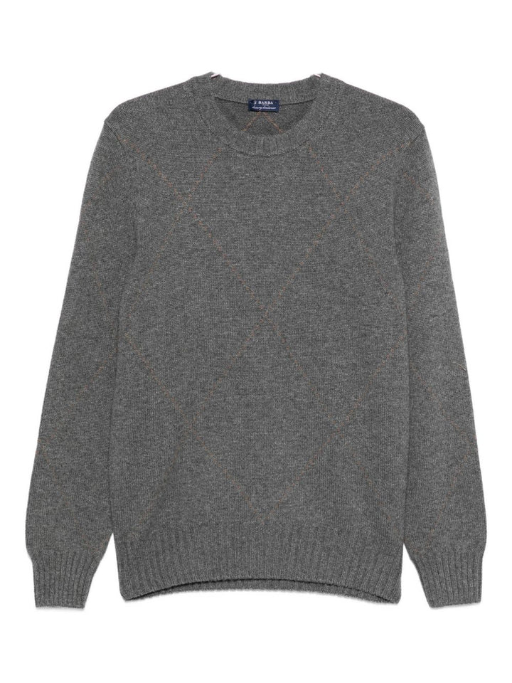 BARBA 
Maglione grigio manica lunga, girocollo