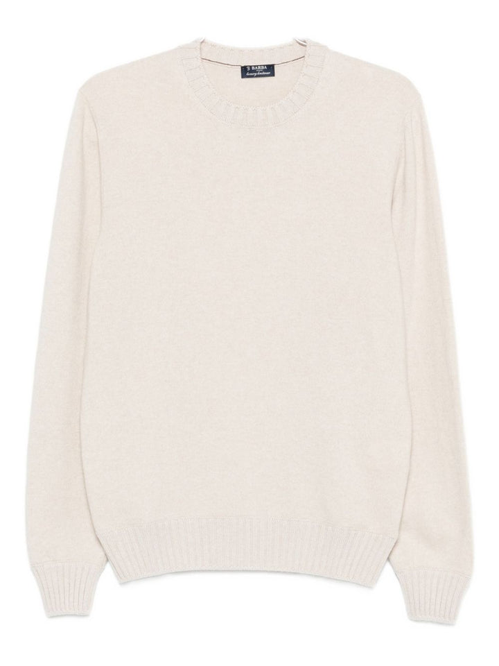Barba maglione girocollo beige