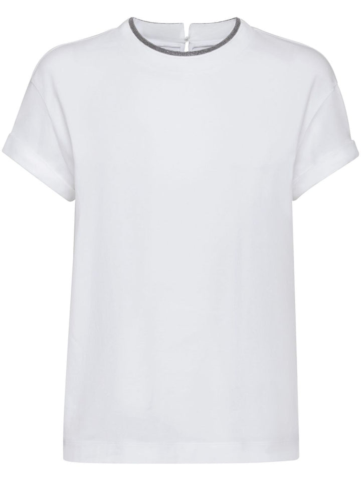 Brunello Cucinelli
T-shirt con orlo a contrasto