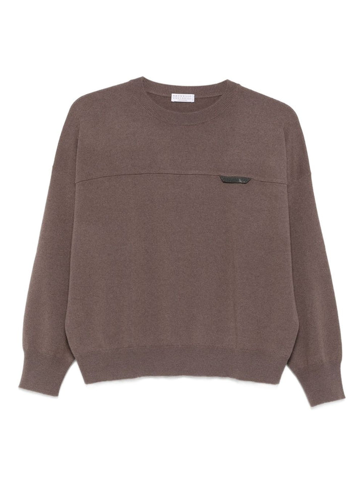 Brunello Cucinelli
Maglione girocollo con inserti